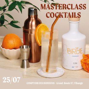 Masterclass Gin birdie au comptoir des boissons.